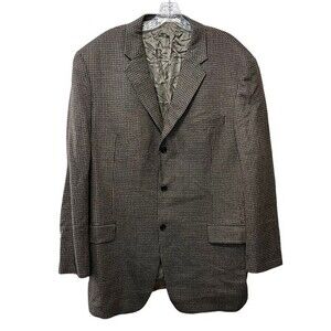 Men's Joseph Abboud 3 Button Tweed Tan/Brown Wool Blazer Size 44L